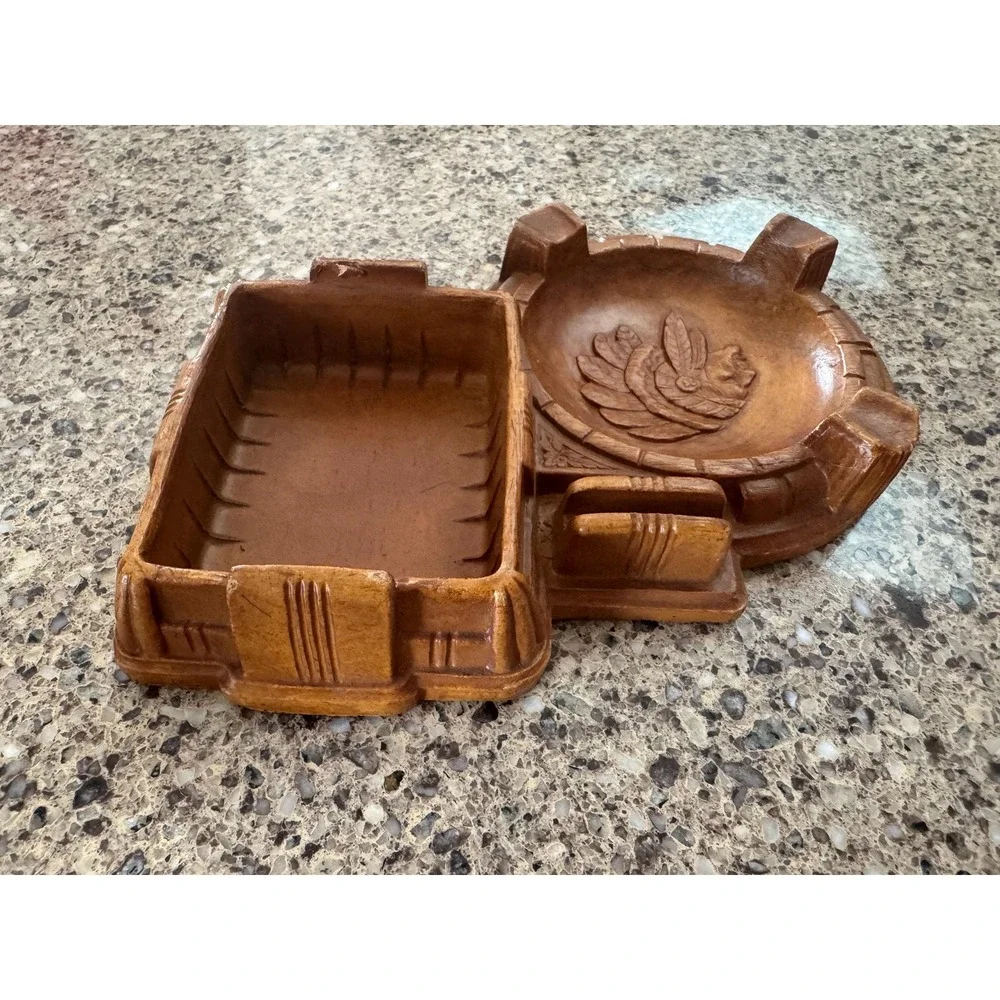 VTG Burwood Native American Chief Smoker's Tray Ashtray Caddy MCM USA TAGS EUC